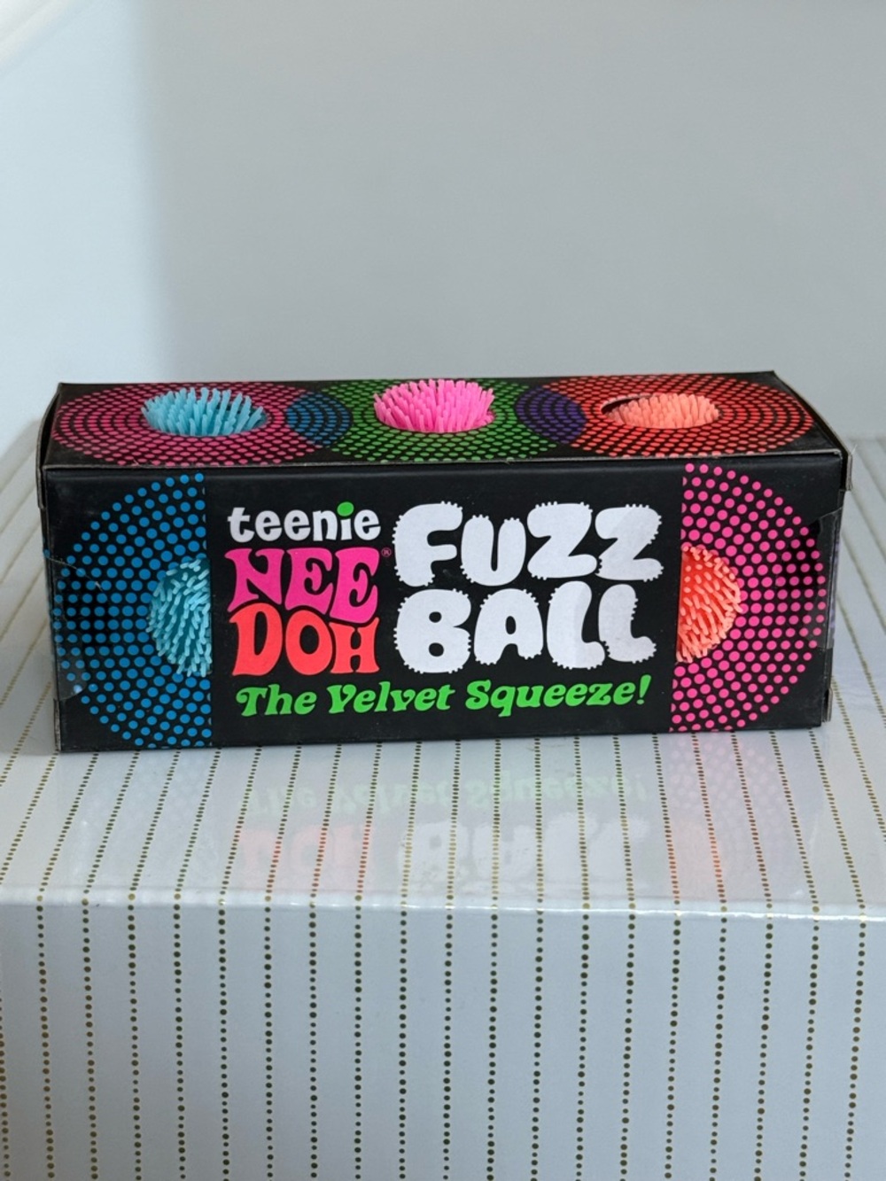 VIRAL Nee Doh Teenie Fuzz Ball 3-Pack - BLUE, NEON PINK, ORANGE Tik Tok Fidget